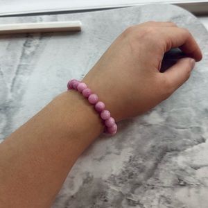 Pink Jade Stretchy Bracelet - 8 mm